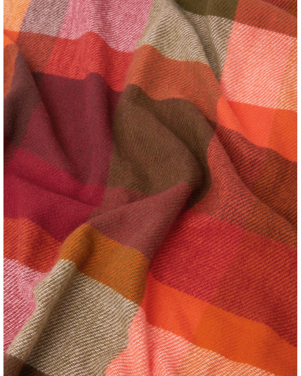 Accessorize Orange Check Print Blanket Scarf