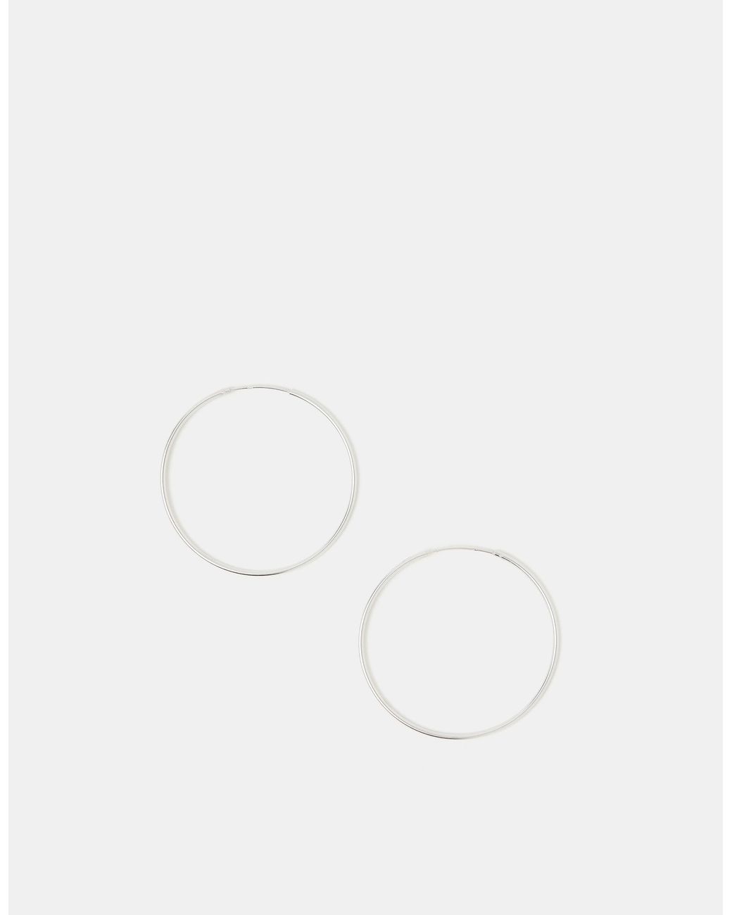 Accessorize White Sterling Large Hoop Earrings