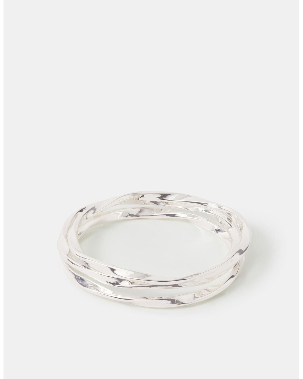 Accessorize Natural 3-Pack Slim Twist Bangles