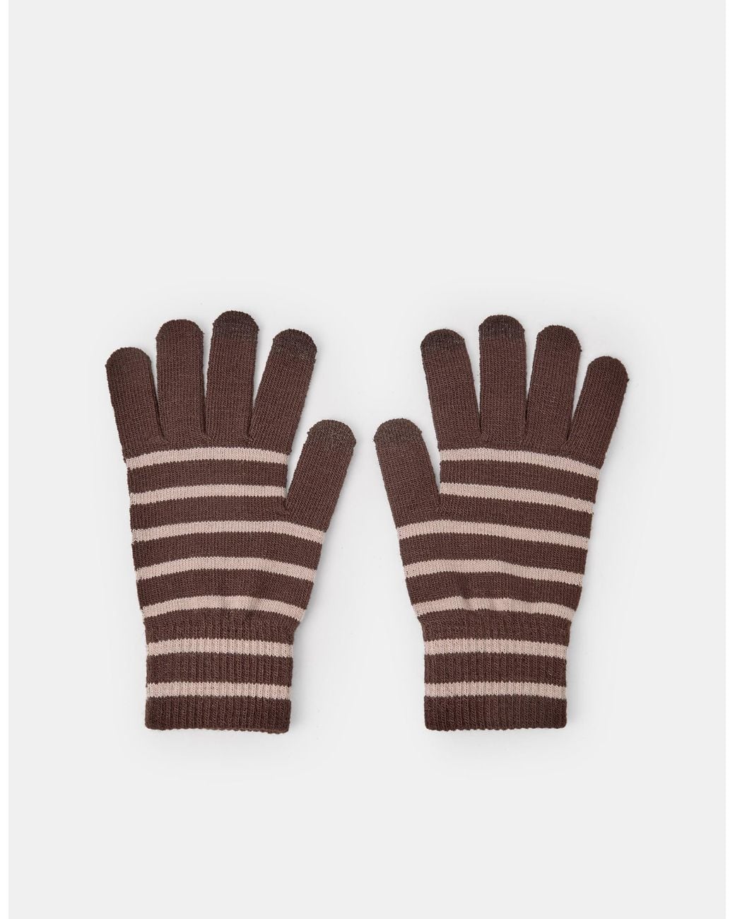 Accessorize Pink Stripe Stretch Touchscreen Gloves