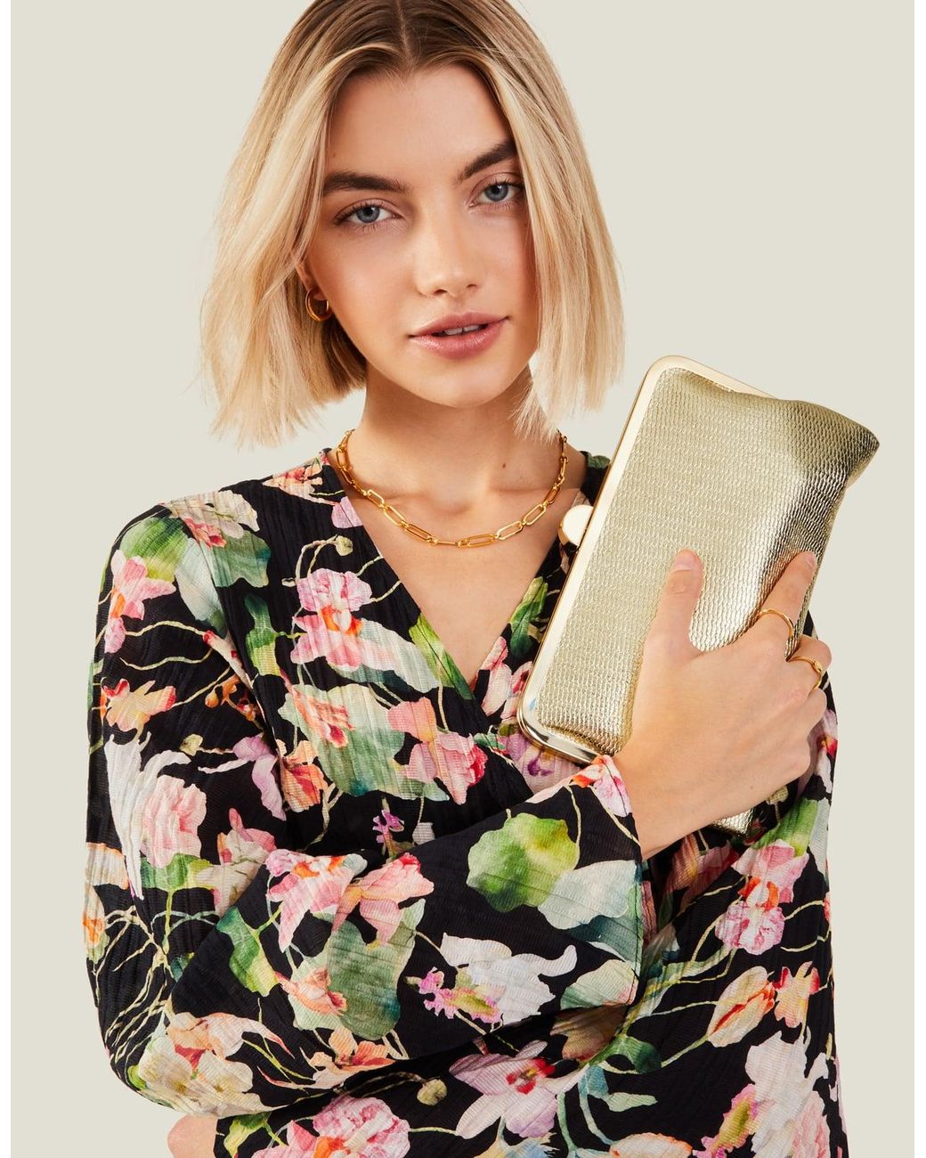 Accessorize Metallic Clutch Bag