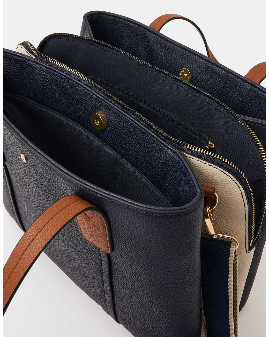 Accessorize Blue Triple Compartment Shoulder Bag
