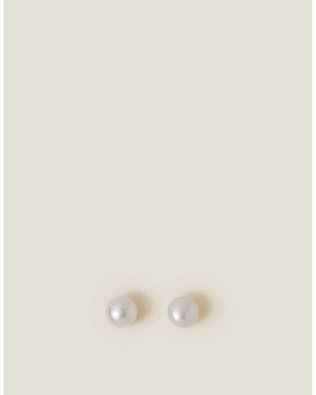 Accessorize Natural Sterling Freshwater Pearl Studs