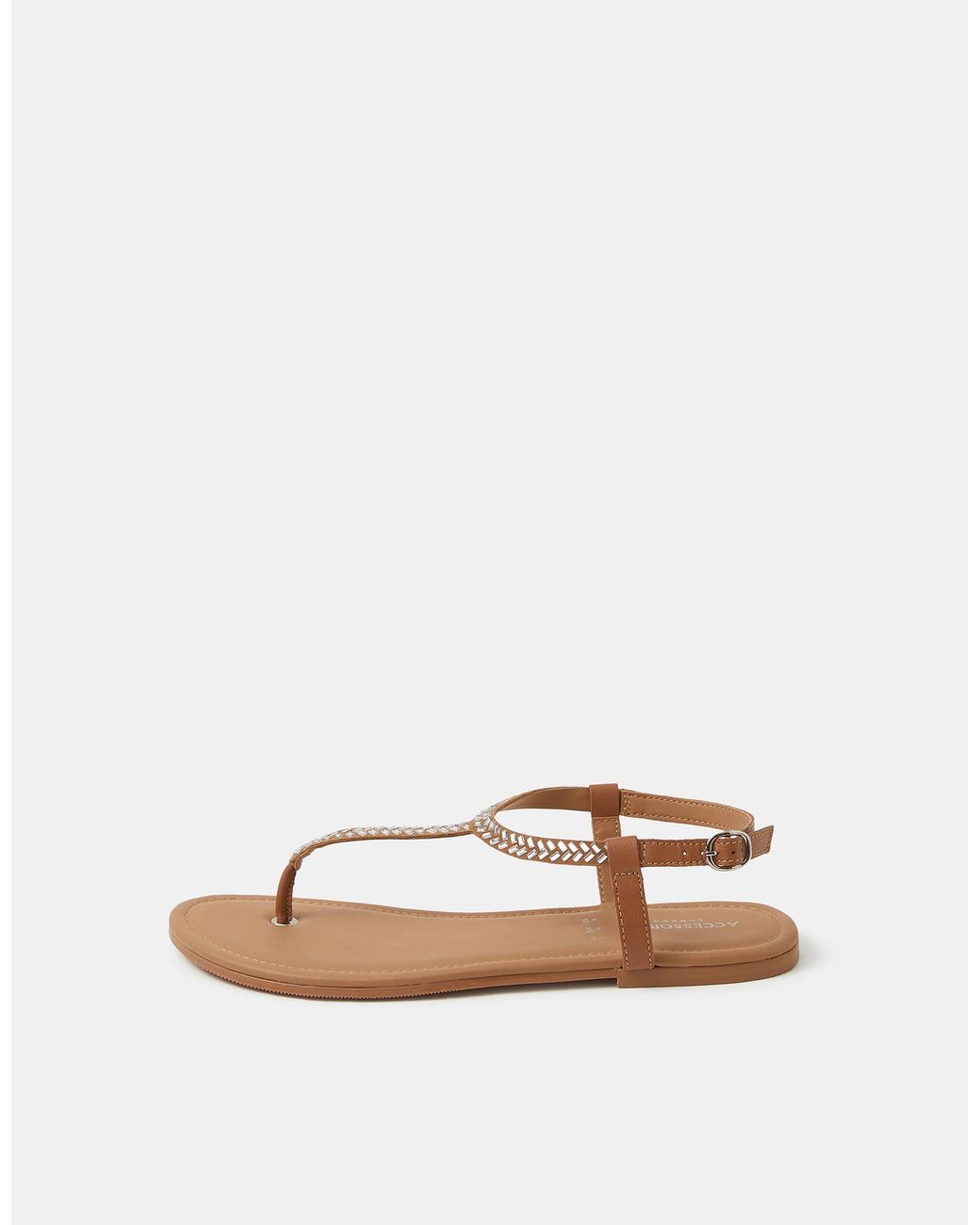 Accessorize White Suede Embellished Leather Sandals