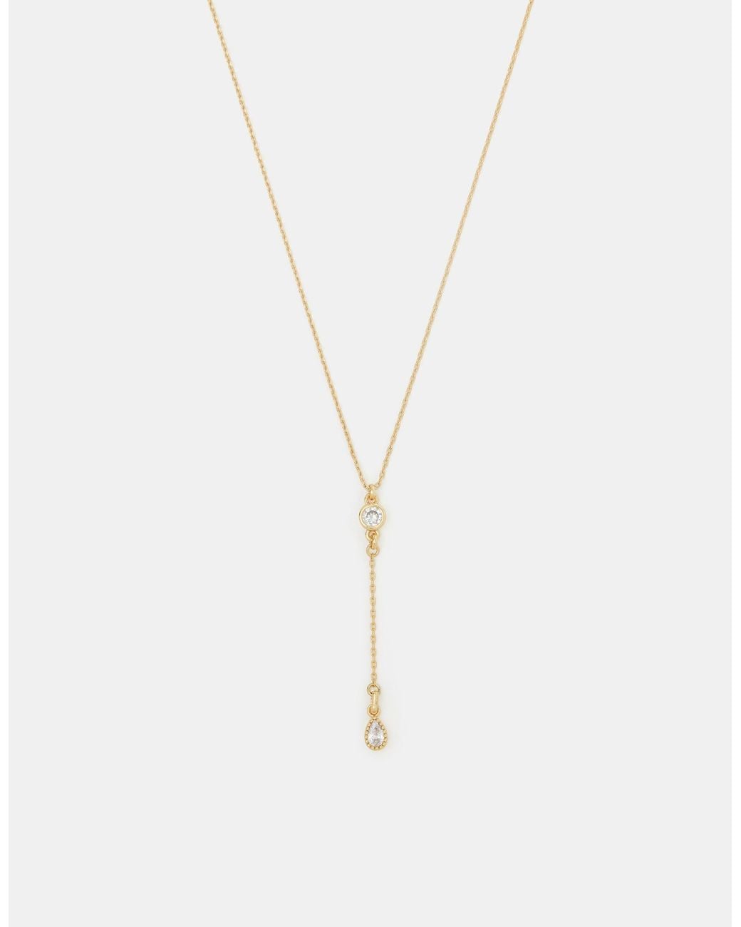 Accessorize White 14Ct-Plated Cubic Zirconia Lariat Necklace