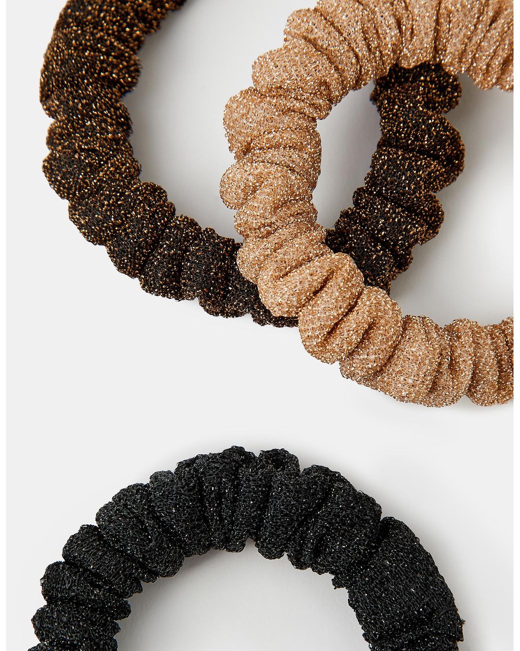 Accessorize White 3-Pack Metallic Hair Scrunchies