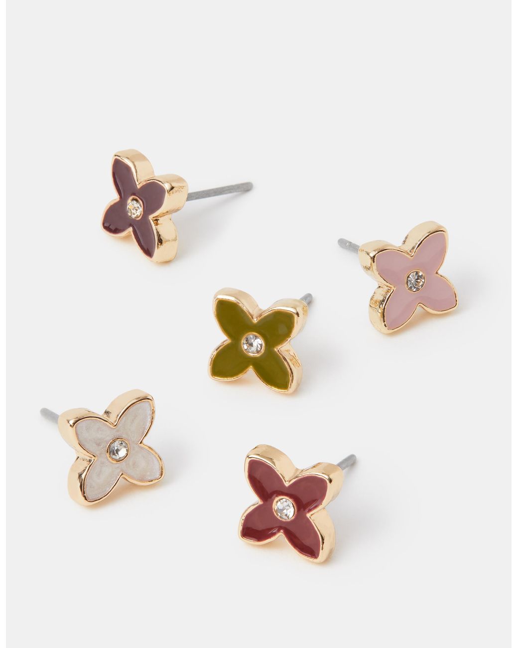 Accessorize White 5-Pack Clover Stud Earrings