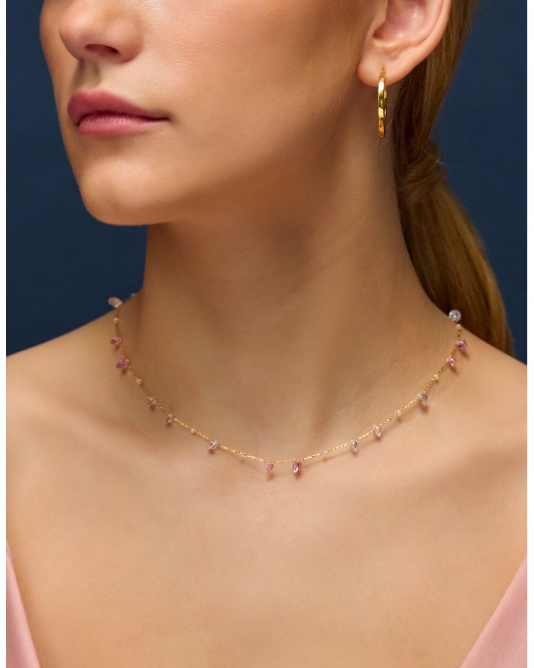 Accessorize White 14Ct-Plated Multi Stone Necklace