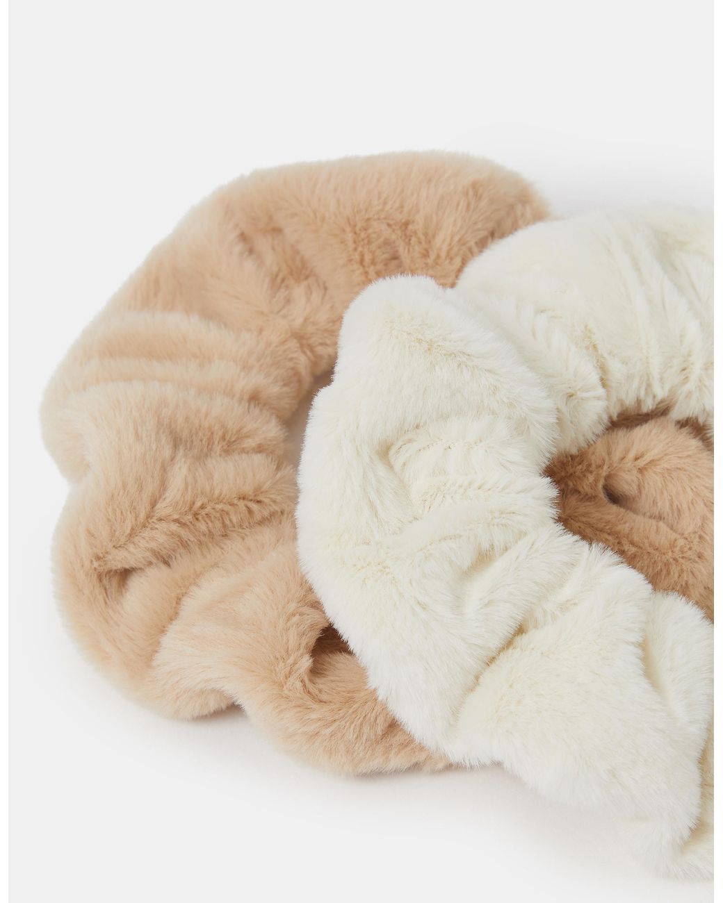 Accessorize White 2-Pack Faux Fur Scrunchies