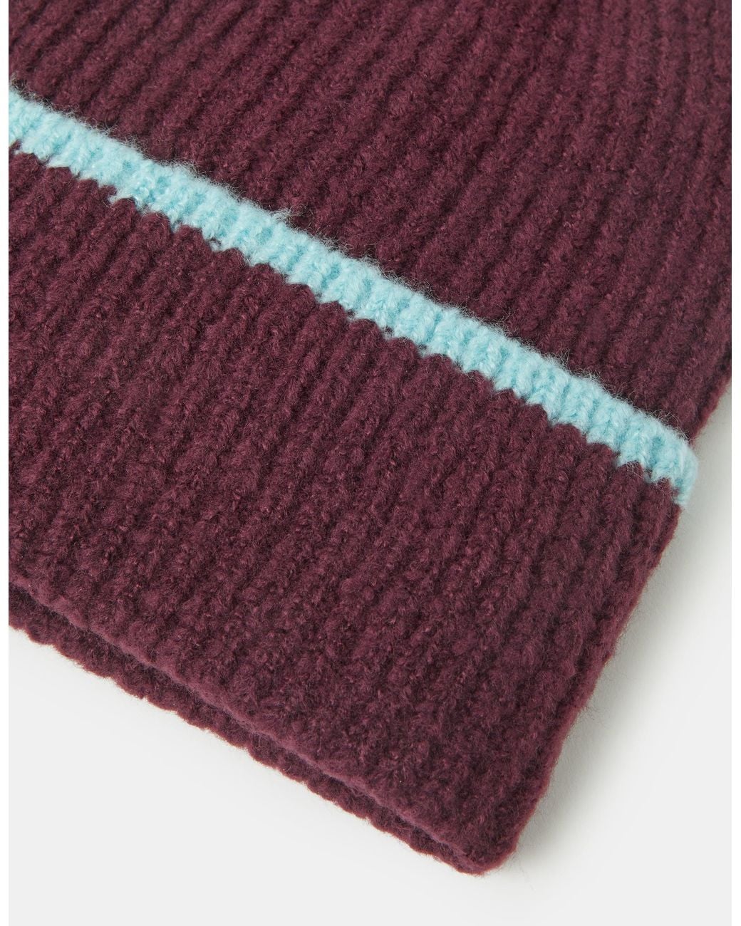 Accessorize Red Contrast Ribbed Beanie Hat