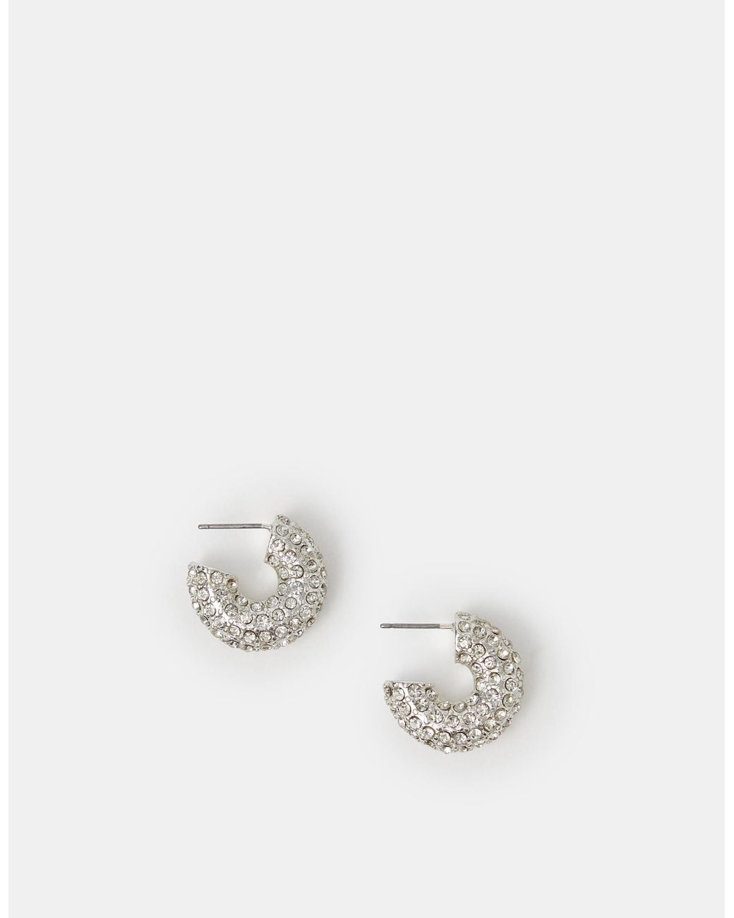 Accessorize White Chunky Diamanté Hoop Earrings