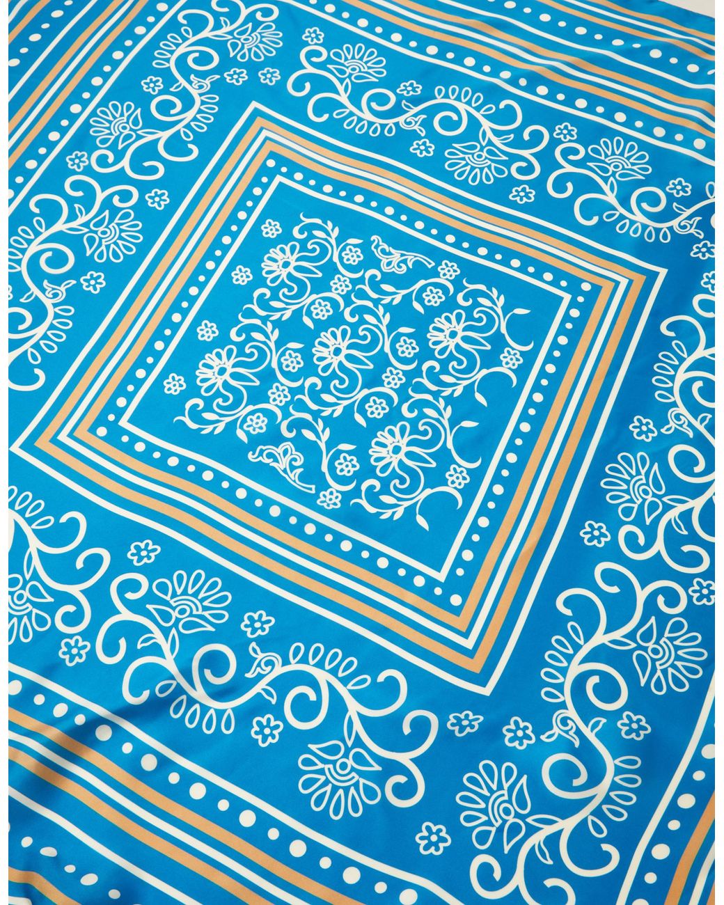 Accessorize Blue Floral Print Square Satin Scarf