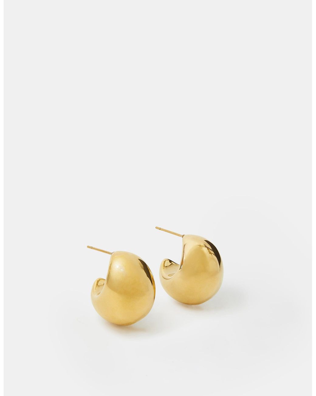 Accessorize Metallic 14Ct-Plated Chunky Dome Hoop Earrings
