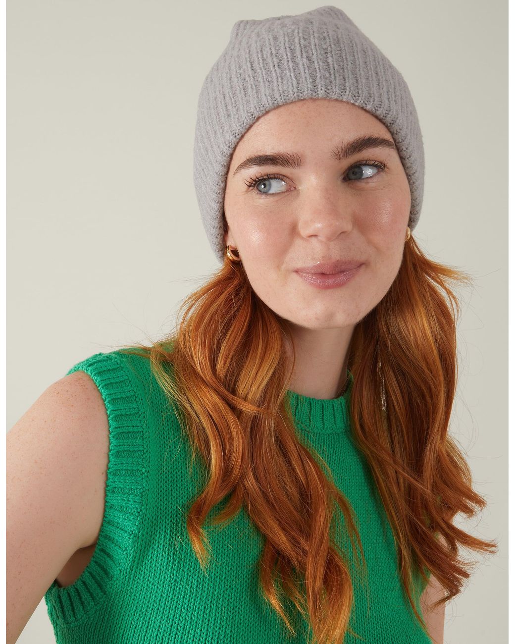 Accessorize Gray Classic Knitted Acrylic Soho Beanie Hat
