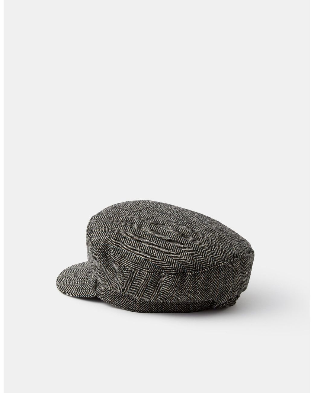 Accessorize Gray Herringbone Baker Boy Hat