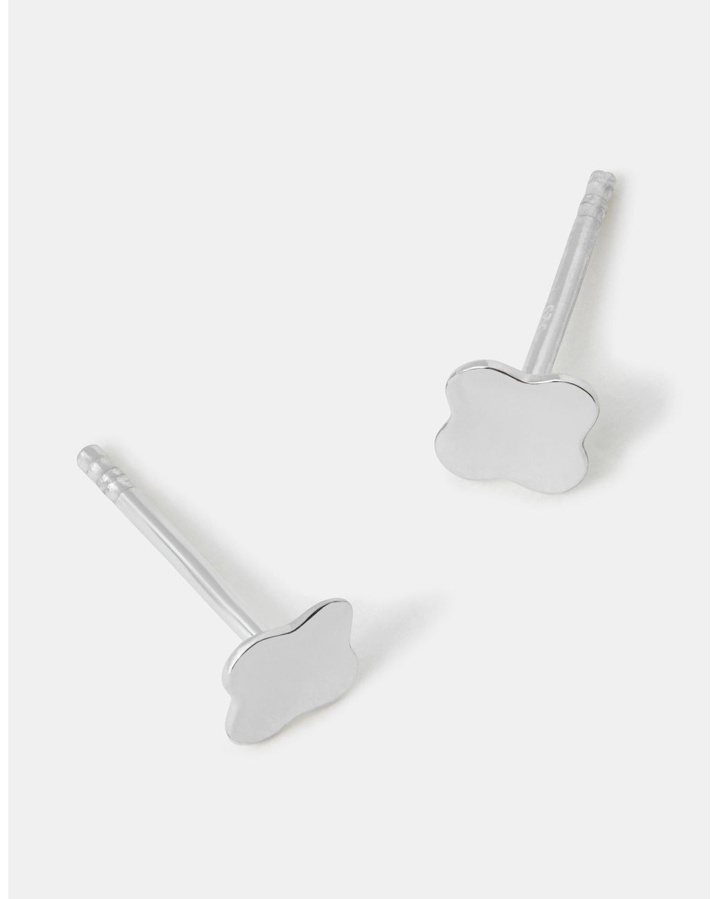 Accessorize White Sterling Clover Stud Earrings