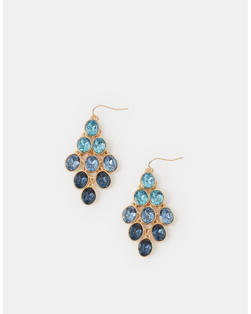 Accessorize Metallic Ombré Cascading Gemstone Drop Earrings