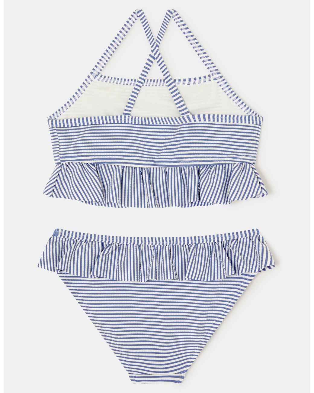 Accessorize White Embroidered Stripe Bikini Set