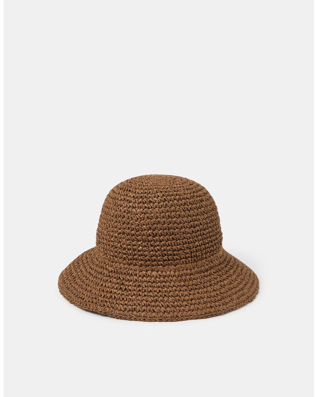 Accessorize Brown Woven Straw Bucket Hat