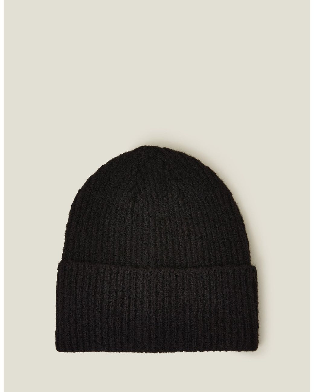 Accessorize Black Soho Knit Beanie Hat