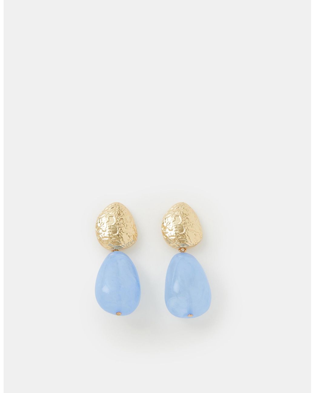 Accessorize Blue Molten Detail Resin Drop Earrings