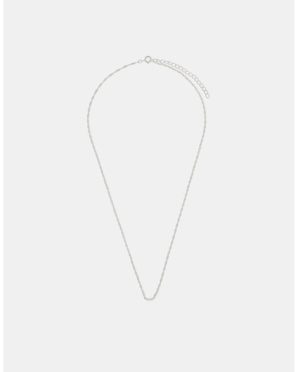 Accessorize White Sterling Twisted Chain Necklace