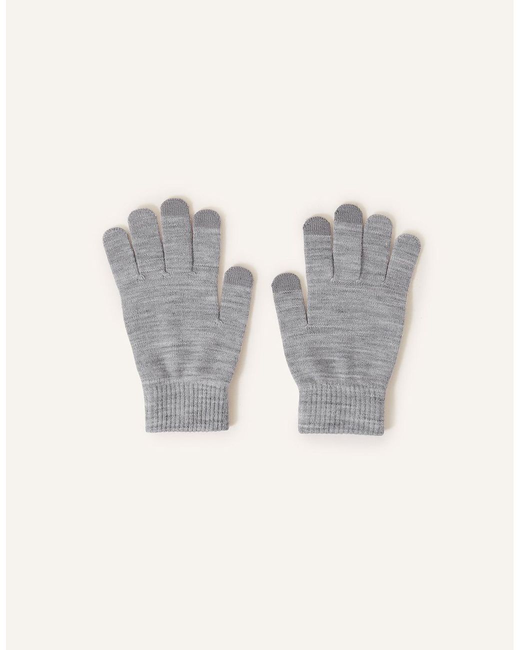 Accessorize Gray Super-Stretchy Touchscreen Gloves