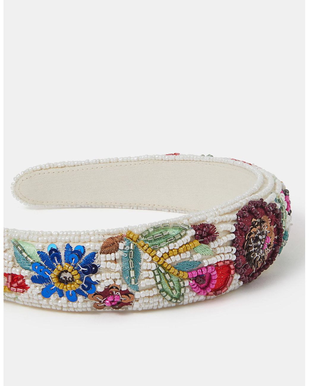 Accessorize White Beaded Floral Headband