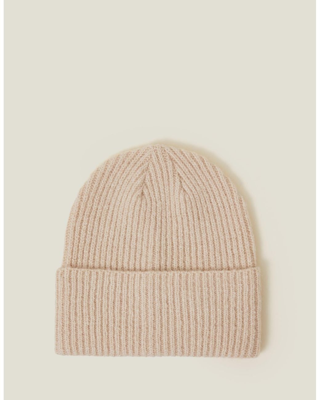 Accessorize Soho Knit Beanie Hat Natural