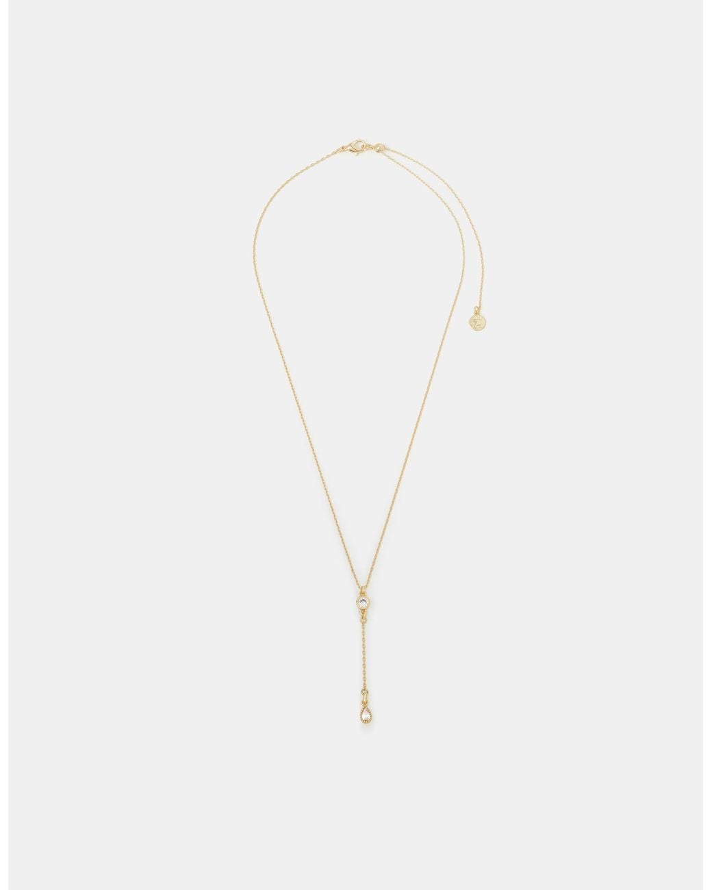 Accessorize White 14Ct-Plated Cubic Zirconia Lariat Necklace