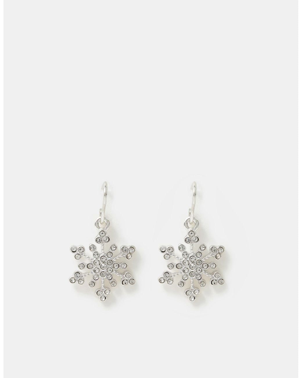 Accessorize Red Mini Snowflake Drop Earrings