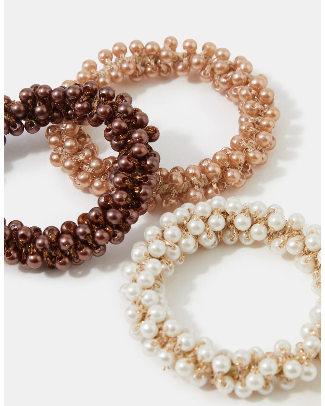 Accessorize White 3-Pack Pearl Hair Scrunchies