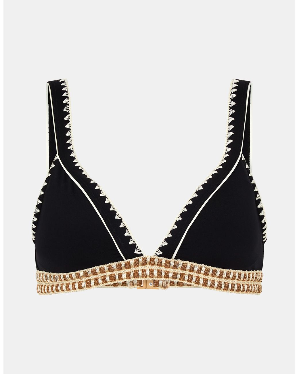 Accessorize Black Glitter Band Bikini Top