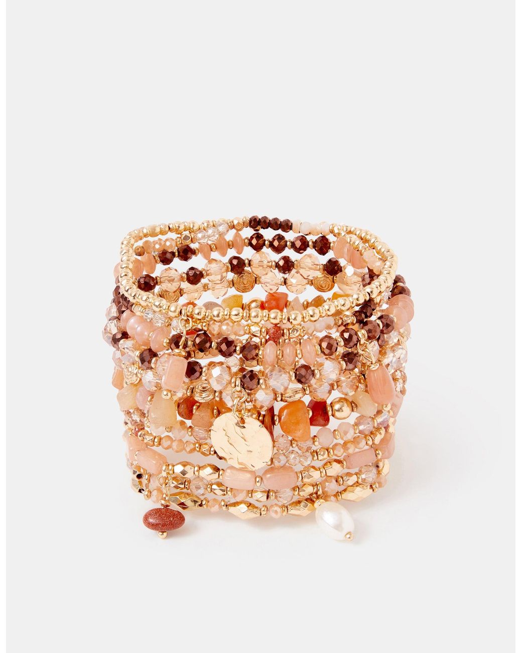 Accessorize Pink 11-Pack Beaded Stretch Bracelets
