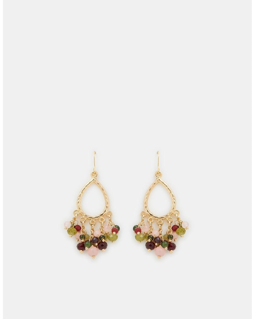 Accessorize White Bead Cluster Teardrop Earrings