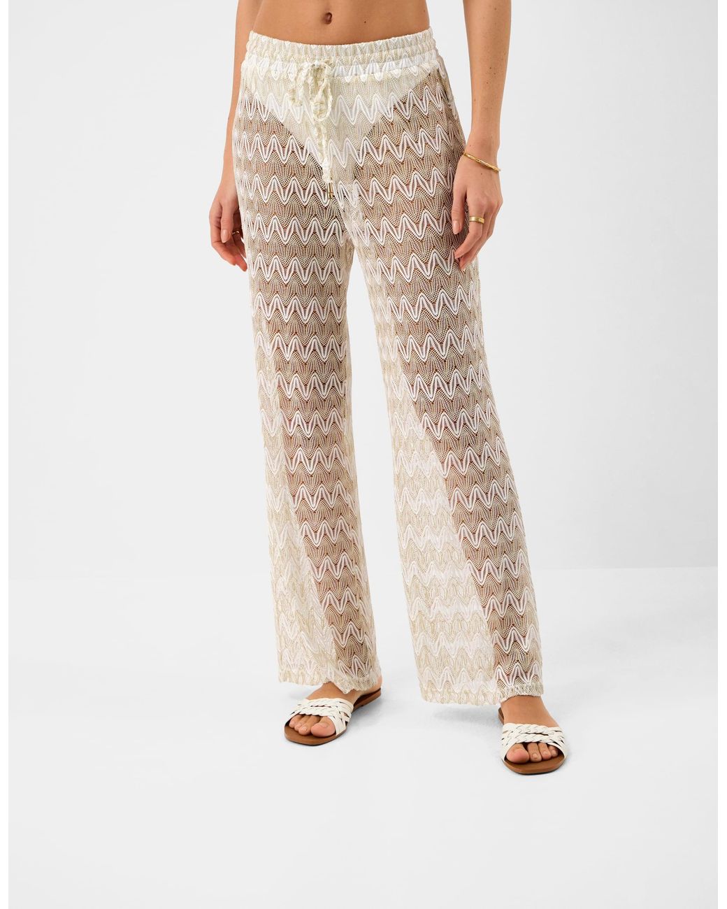 Accessorize White Crochet Wide Leg Beach Trousers