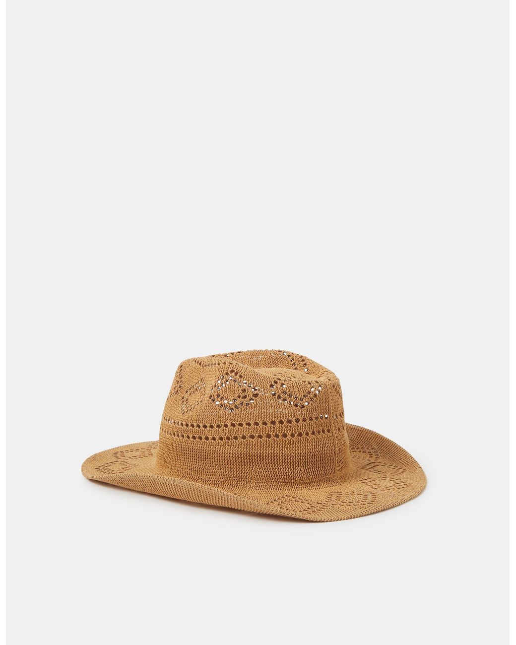 Accessorize Red Woven Packable Stetson Hat