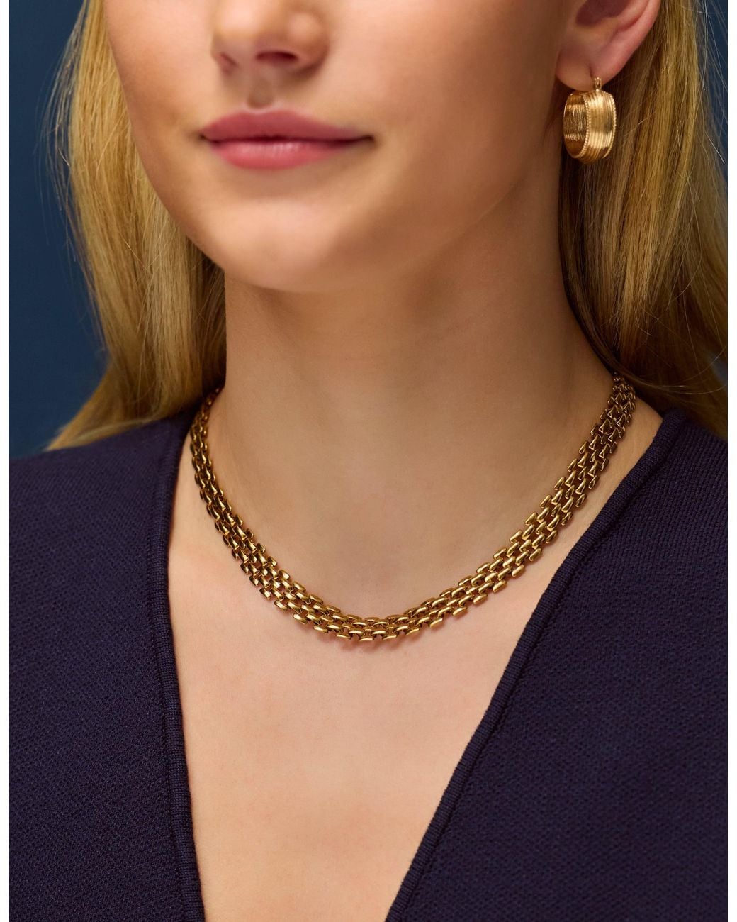 Accessorize Metallic 14Ct-Plated Watch Link Necklace