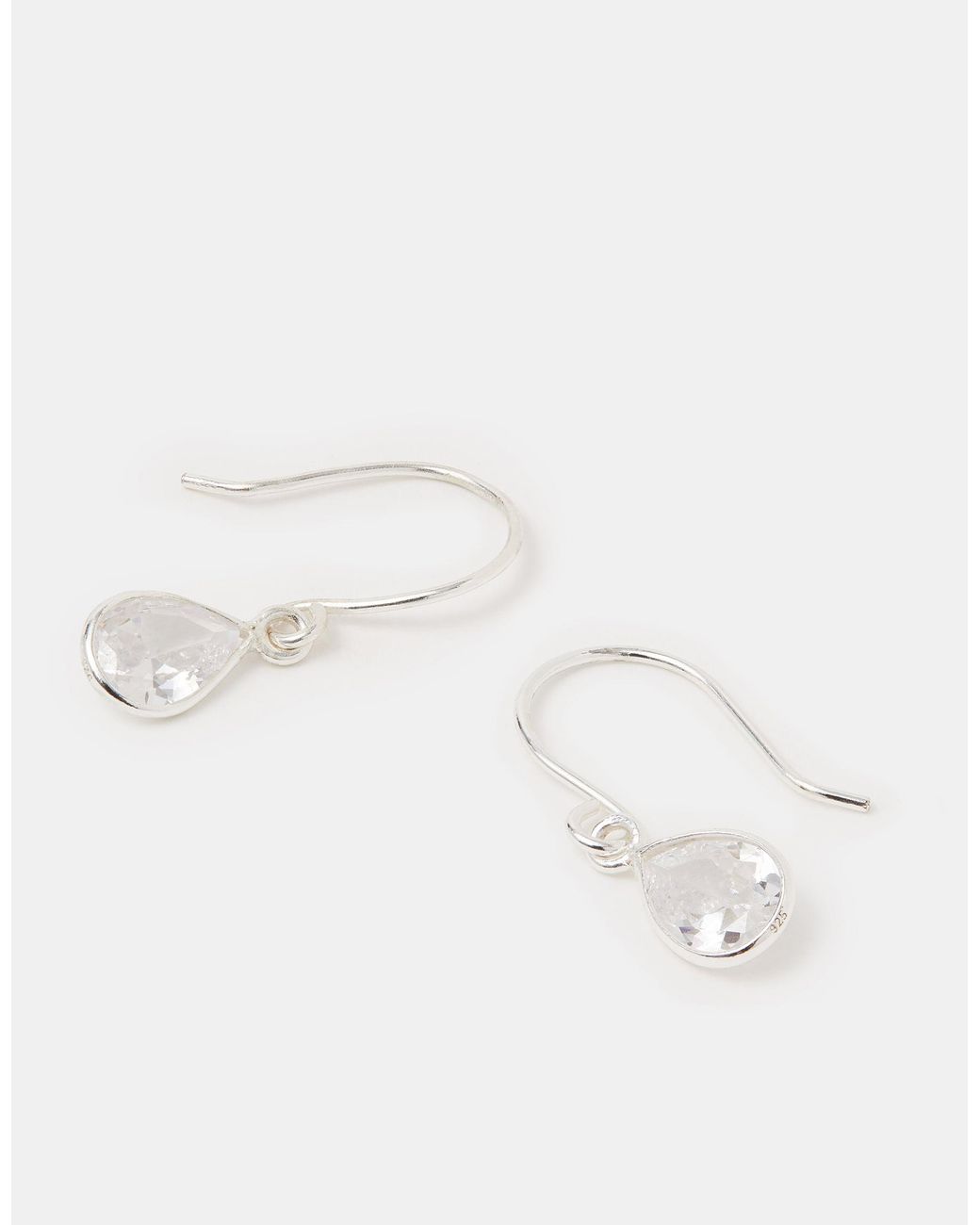 Accessorize Natural Sterling Stone Teardrop Earrings
