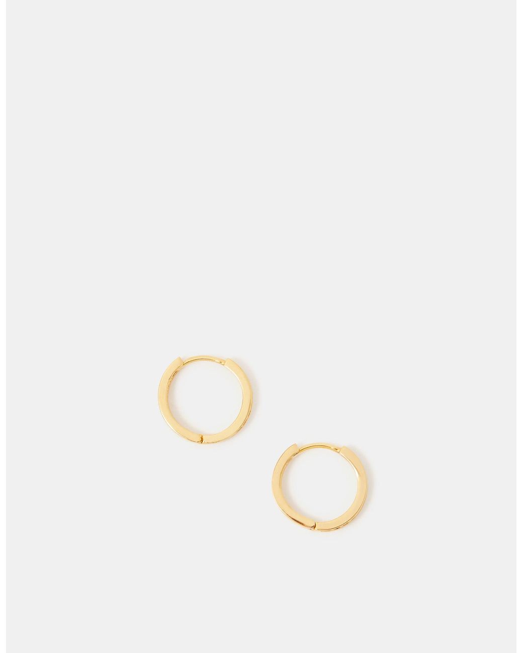 Accessorize Metallic 14Ct-Plated Pavé Huggie Hoop Earrings