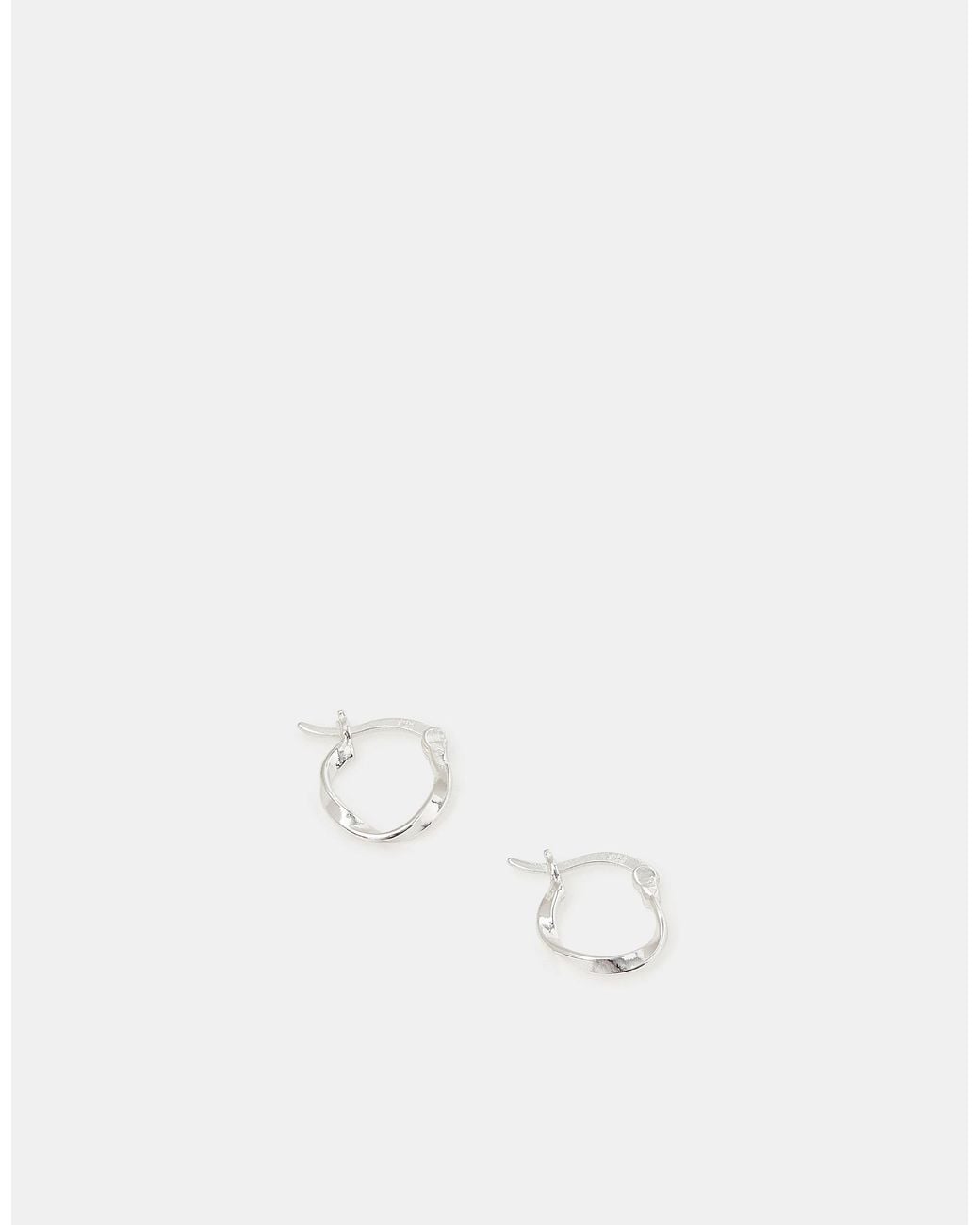 Accessorize Natural Sterling Twist Hoop Earrings