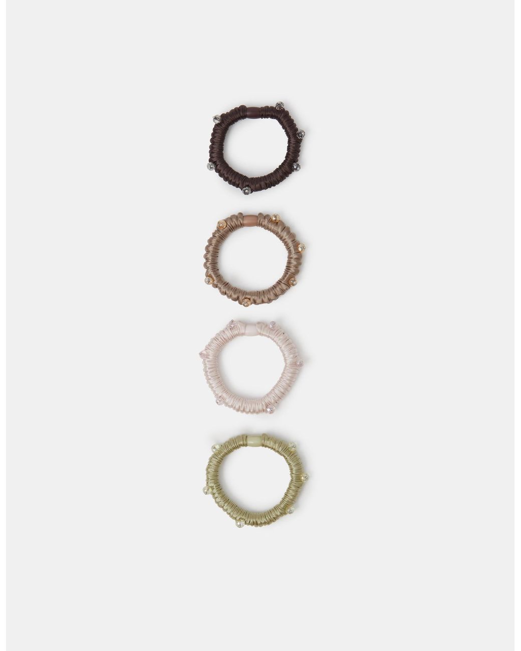 Accessorize White 4-Pack Beaded Satin Hair Bands