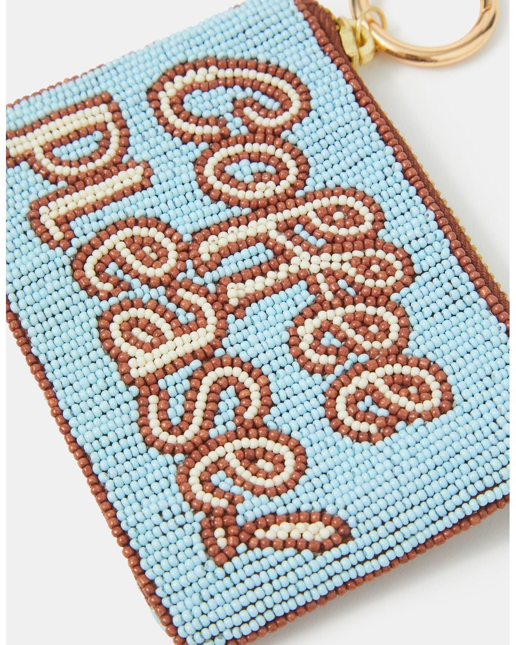 Accessorize White X Good Manners Beaded Coffee Coin Purse