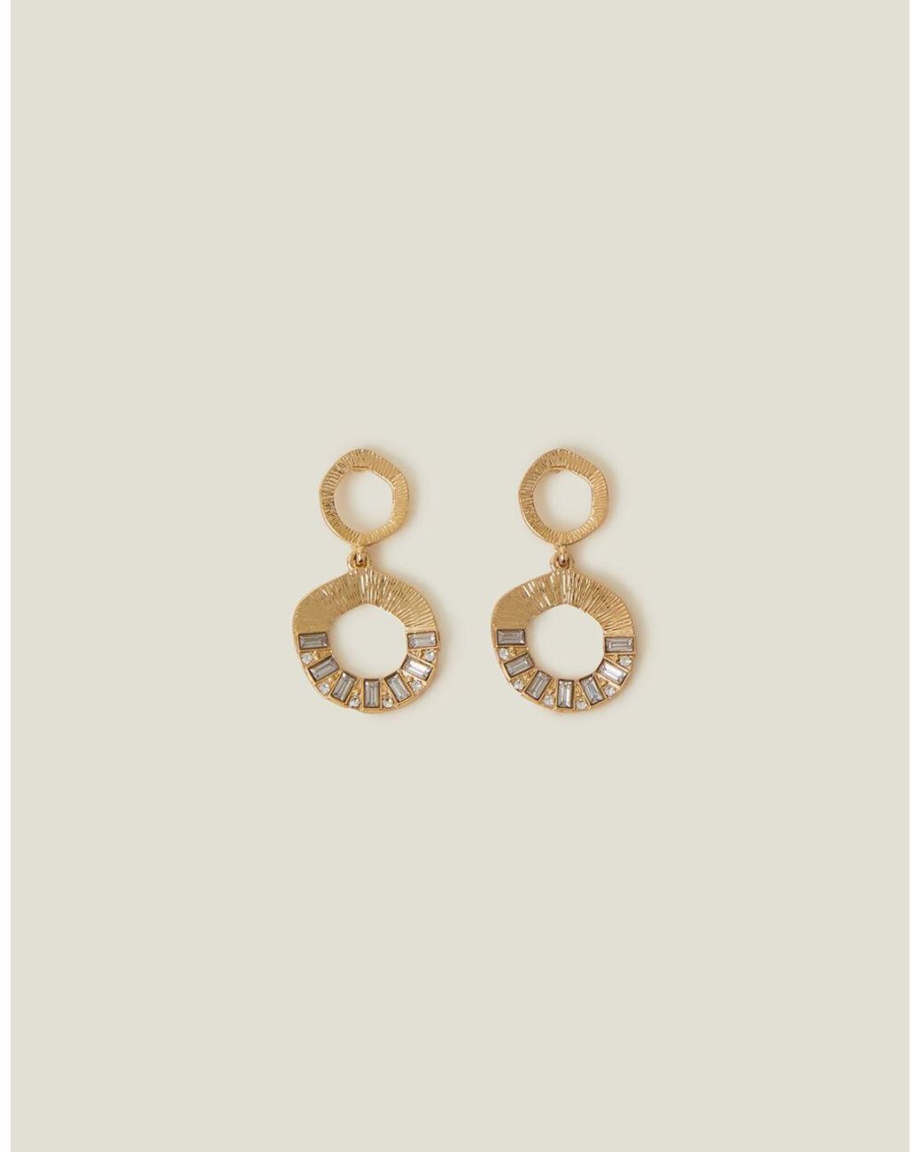 Accessorize Women's Textured Circle Drop Earrings in Natural | Lyst UK