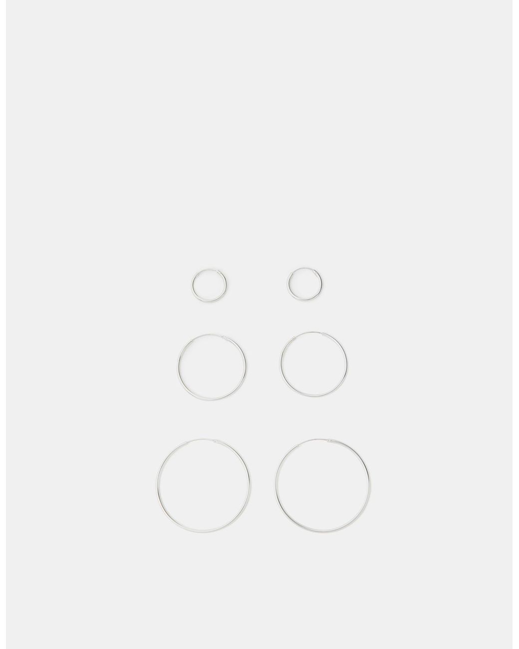 Accessorize White 3-Pack Sterling Hoop Earrings