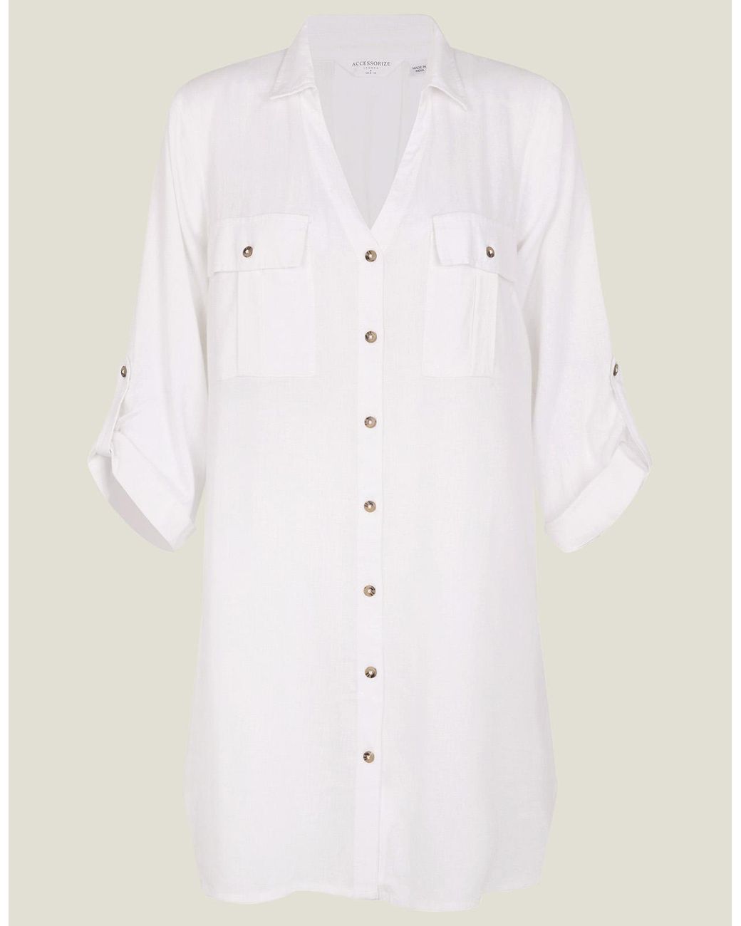 Accessorize White Long Sleeve Beach Shirt