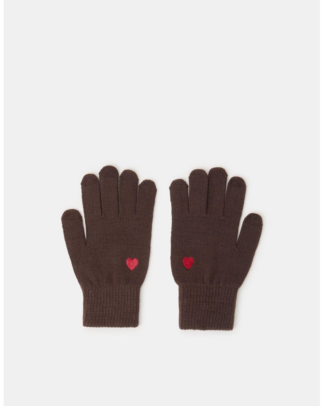 Accessorize Purple Heart Embroidered Touchscreen Gloves