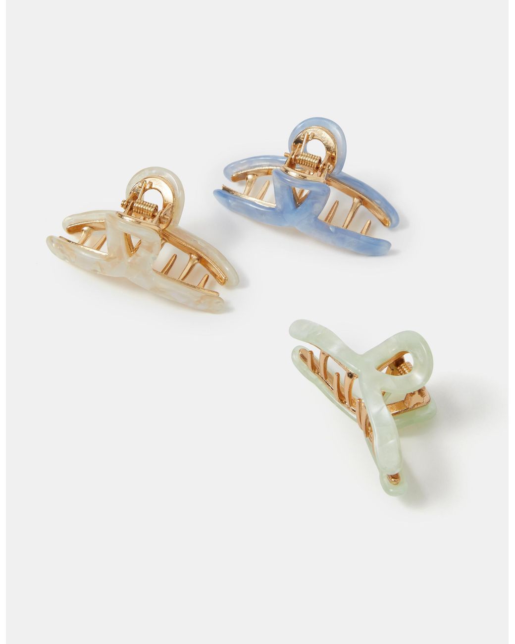 Accessorize Natural 3-Pack Mini Twist Claw Clips