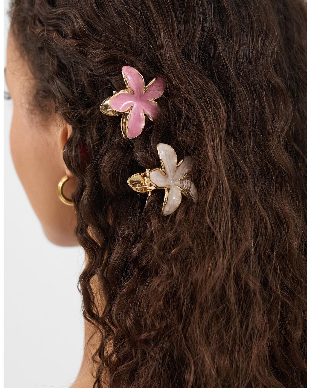 Accessorize White 4-Pack Mini Flower Metal Claw Clips