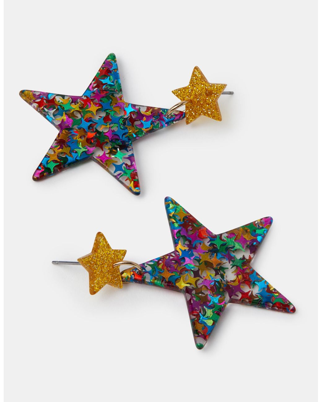Accessorize White Christmas Star Drop Earrings